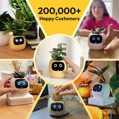 PLANTSIO Ivy Interactive AI Desk Companion, Smart Plant Pet with 100+ Expressions, Cute Indoor Planter for Office Decor, Unique Gift for Plant Lovers & Coworkers(Violet)