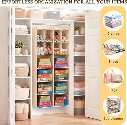 Ofiray-home 6 Tier Hanging Closet Organizer, 16 Compartments Sweater Organizer