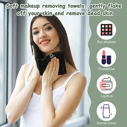 Shimeyao 20 Pack Makeup Towels Black Makeup Washcloths
