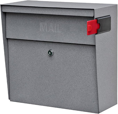 Mail Boss 7161 Metro Locking Security Wall Mount Mailbox, Granite,Medium
