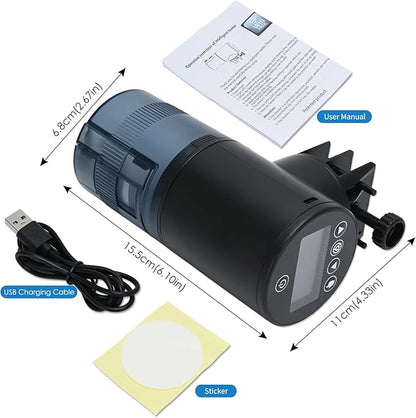 WiFi Automatic Fish Feeder (2.4GHz Only), Smart Fish Feeder with Timer & App Control, 3 Ports Dry Food Dispenser for Aquarium/Tank, Ideal for Vacation & Daily Use