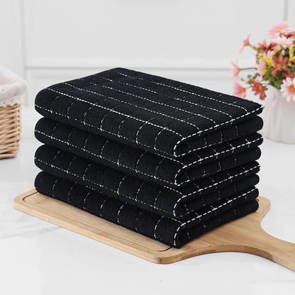 Homaxy 100% Cotton Terry Kitchen Towels, Checkered Designed, Soft and Super