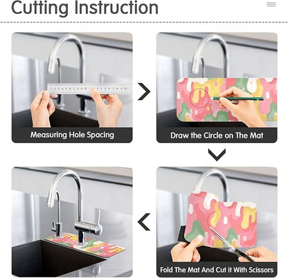 Kitchen Sink Splash Guard 2 PCS 30 Inch Sink Faucet Mat Splash Guard