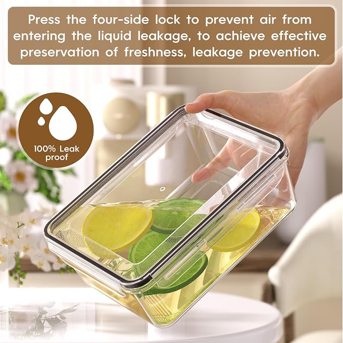 KEMETHY 70 PCS Food Storage Containers with Lids Airtight, Total 856oz, BPA-free, Food-grade, Eco-friendly Material, Leak Proof Plastic Containers, Microwave/Dishwasher Safe