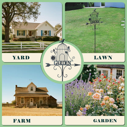 Decorative Garden Stakes，Metal Garden Sign for Outdoor Lawn Backyard Porch Pathway Decor
