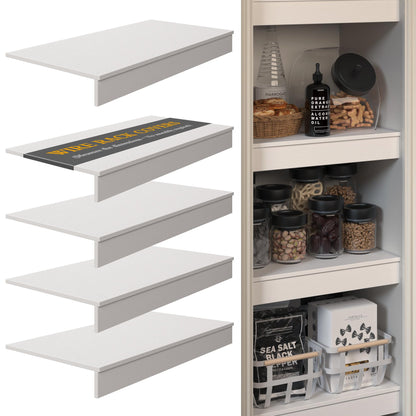 Drconox Wire Shelf Covers, 5Pcs 36"x16"Shelf Covers for Wire Shelving, 0.39 Inch Thick (Not Wood), Moisture Resistant Wires Rack Cover with No Installation for Pantry, Closet, Kitchen (White)