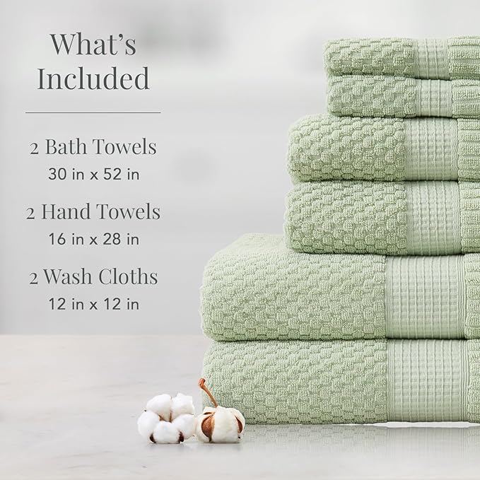 NY Loft 100% Cotton Towel Set 6 Piece Towel Set | Super Soft & Absorbent