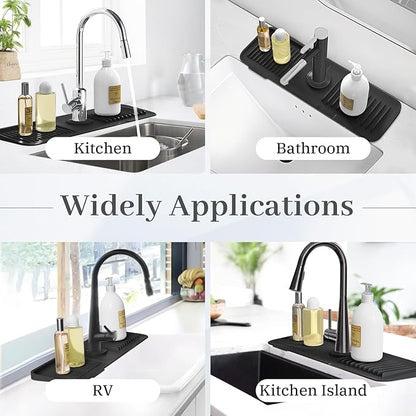 PoYang 17.7 Inch Faucet Mat for Kitchen Sink Splash Guard Behind Faucet