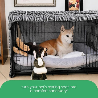 Molly Mutt Rough Gem Dog Crate Cover, 100% Cotton Canvas Cover with 2 Roll-Up Panels, Ideal for Dog or Cat Crate, Durable, Washable, and Free of Harmful Chemicals, 36" x 24" x 27"
