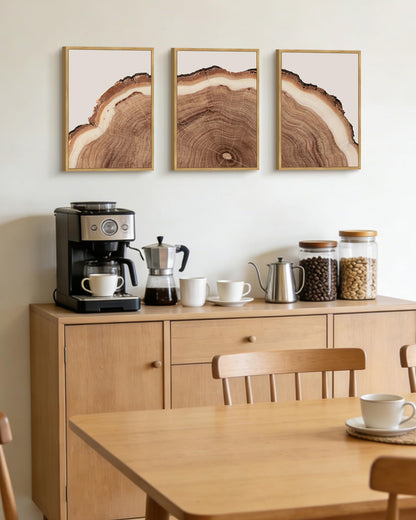 Drsoum Vintage Retro Tree Rings Wood Framed Wall Art Modern Wood Stump Nature Rustic Artwork Bedroom Living Room Ready to Hang 11x14in Natural Framed