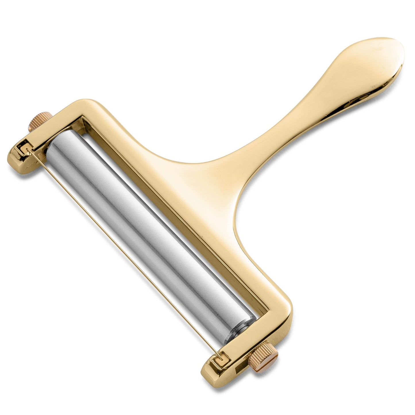 Bellemain Stainless Steel Wire Cheese Slicer - Adjustable Cheese Cutter for Cheddar, Gruyere, Raclette, Mozzarella Cheese Block, Gold
