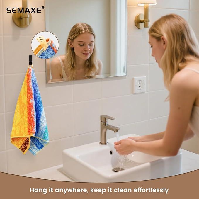 SEMAXE 12 Pack Hand Towels for Bathroom, 100% Cotton Towels