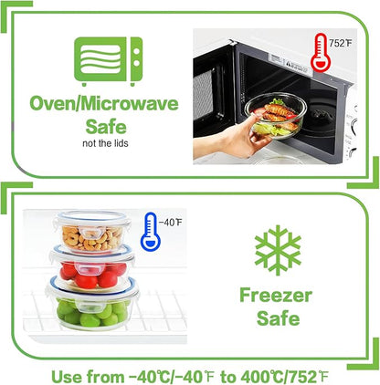 HOMBERKING Glass Food Storage Containers