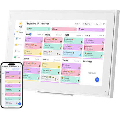 15.6-inch Wall Digital Calendar,Smart WiFi Calendar & Chore Chart,Full HD Touchscreen Interactive Display for Family Schedules-Wall/Desk Mountable Planner,Meeting Reminders & Deadline Tracking