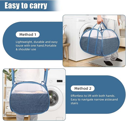 Collapsible Laundry Baskets, Tear Proof Pop Up Laundry Hamper