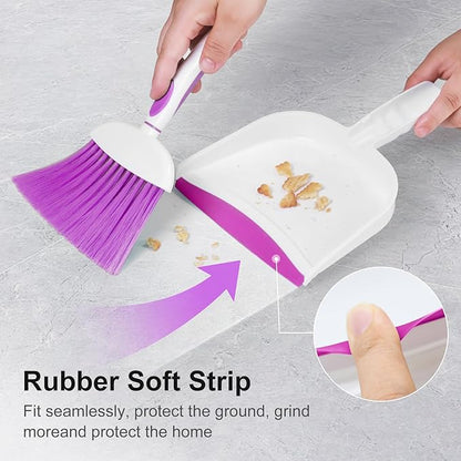 NACENA Small Dust Pan and Brush Set, Mini Broom and Dustpan Set Small Hand