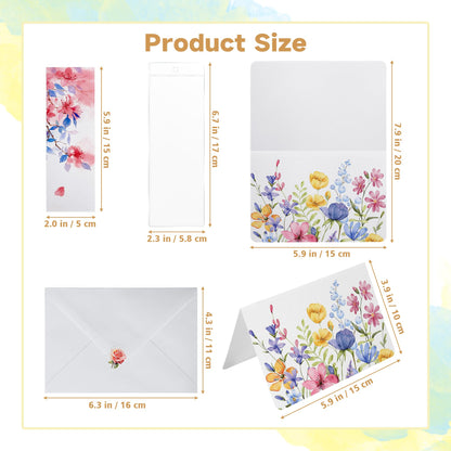 152 PCS Blank Watercolor Cards & Bookmarks Kit, 140lb/300gsm Cotton Paper, 30 Sets 4"x6" Cards with Envelopes, 30 Bookmark Sets with Sleeves, Tassels & Stickers for DIY Greeting Card & Craft Projects
