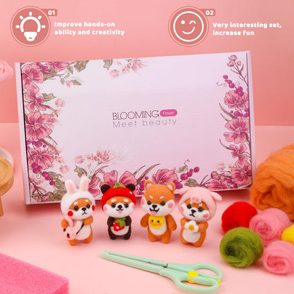 UOOU Needle Felting Kit, Wool Felting Kit with 6 Pcs Colorful Needle Felting Needles and Instructions, Wool Felting Supplies for Adults and Beginners