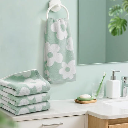 Jacquotha Floral Hand Towels Decorative Towel Set of 4, Bathroom & Kitchen &