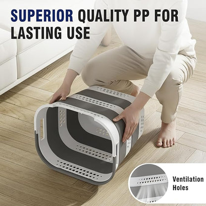 Collapsible Plastic Laundry Basket Hamper