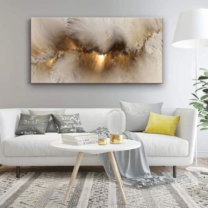 Large Framed Abstract Gold Marble Texture Canvas Wall Art Tindal Effect Decor Picture Black Gold Cloud Prints Painting for Living Room Bedroom Office Kitchen Ready to Hang