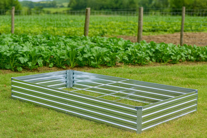 Meberam 3 Pack 6x3x1FT Galvanized Raised Garden Beds Kit Outdoor Metal Gardening Planter Box for Vegetable Elevated Flower Herbs,Silver