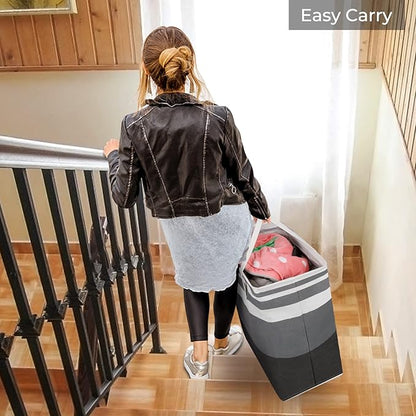 HomeHacks 3-Pack Large Laundry Basket, 75L Each Waterproof, Freestanding