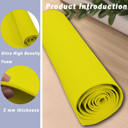 Qidiwin 3mm EVA Foam Roll - 16x59in Craft Foam for Cosplay, DIY Projects & Costumes - High Density 90kg/m3, Durable, Easy to Cut, Perfect for Large Designs(3mm Yellow