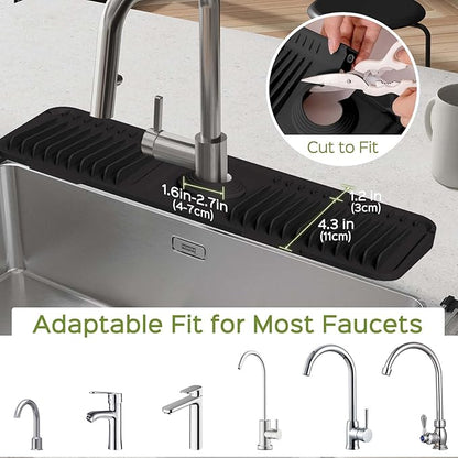18 Inch Silicone Faucet Mat for Kitchen Sink Splash Guard – 2025 Upgraded