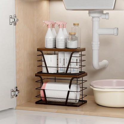 2 Pack Stackable Kitchen Organization, Counter Organizers and Pantry