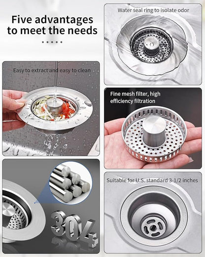 3 in 1 Kitchen Sink Drain Strainer Anti-Clogging Kitchen Sink Drain Stopper