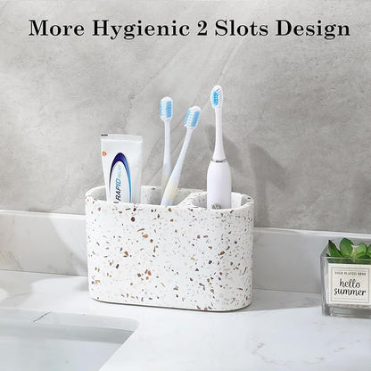 Luxspire Toothbrush Holder, 2 Slots Toothbrush and Toothpaste Holdersfor