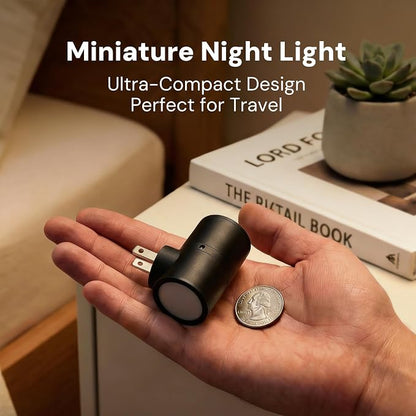 L LOHAS LED Night Light, Mini Night Lights Plug into Wall, Light Sensor, 2 Level Brightness, Soft White 3000K, Rotating Nightlight Plug in Wall for Adult Kids Hallway Bedroom Bathroom Stairway, 1 Pack