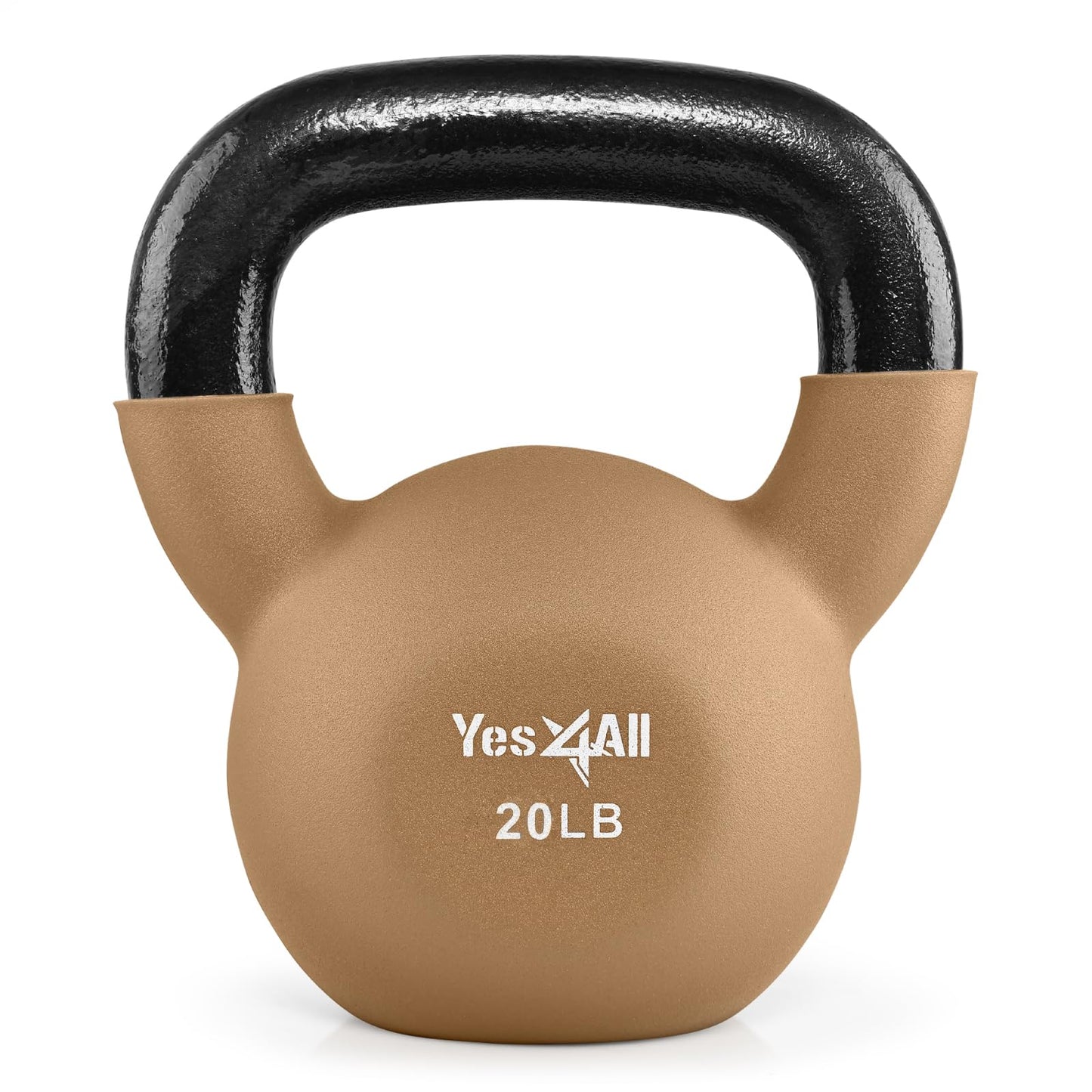 Yes4All Kettlebell, 5-65 LB Neoprene Coated Cast Iron Kettlebells, Wide Grip Handle & Flat Bottom for Swings, Squats, Deadlifts, Push Ups & Full Body Training at Home Gym - Single & Set