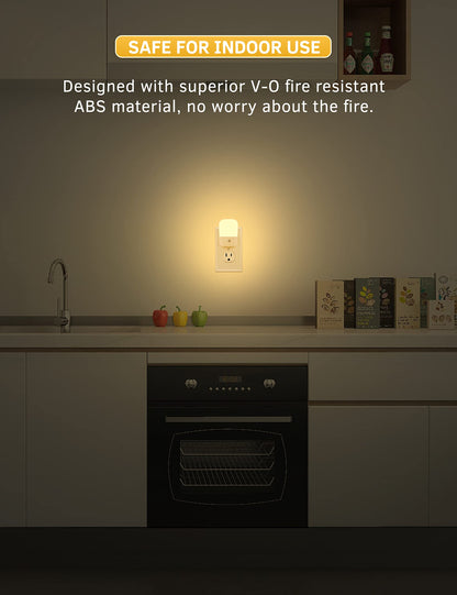 L LOHAS LED Night Lights Plug into Wall 2 Pack, Plug in Night Light with Dusk to Dawn Sensor, Brightness Adjustable 30/60LM, Soft Warm White Nightlights for Kids, Hallway, Bedroom, Kitchen