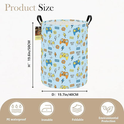 HUNRUNG Laundry Hamper, Large Canvas Fabric Lightweight Storage Basket Toy