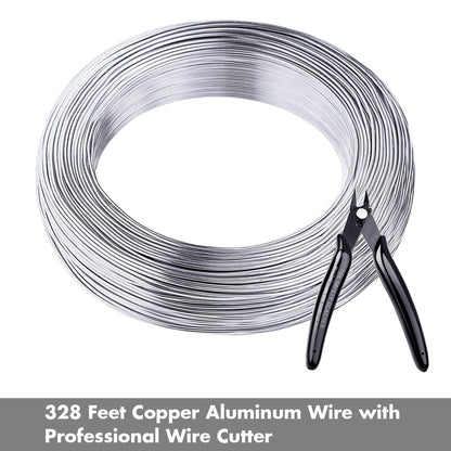 Aluminum Wire, Anezus 18 Gauge 328 FT Metal Wire Bendable Sculpting Aluminum Line 1mm for Crafts Jewelry Making Beading Floral (Silver)