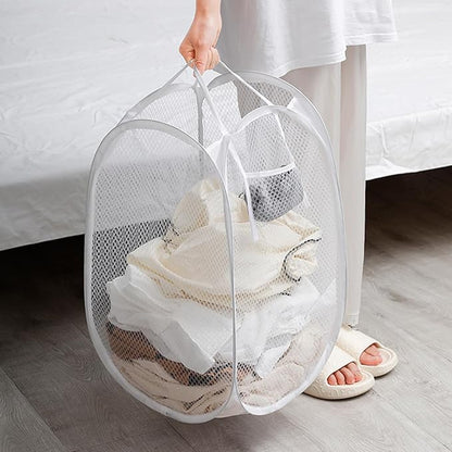2pcs Pop Up Mesh Laundry Hamper Room Collapsible Storage Bin Lightweight Basket