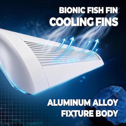 AQUASMITH Aquarium Light,Fish More Red Water is Not,Specific Full Spectrum Fish Tank Light,Comes with Two Mounting Brackets, Timing Function, Memory Feature, Adjustable Brightness, IP68 (10IN)