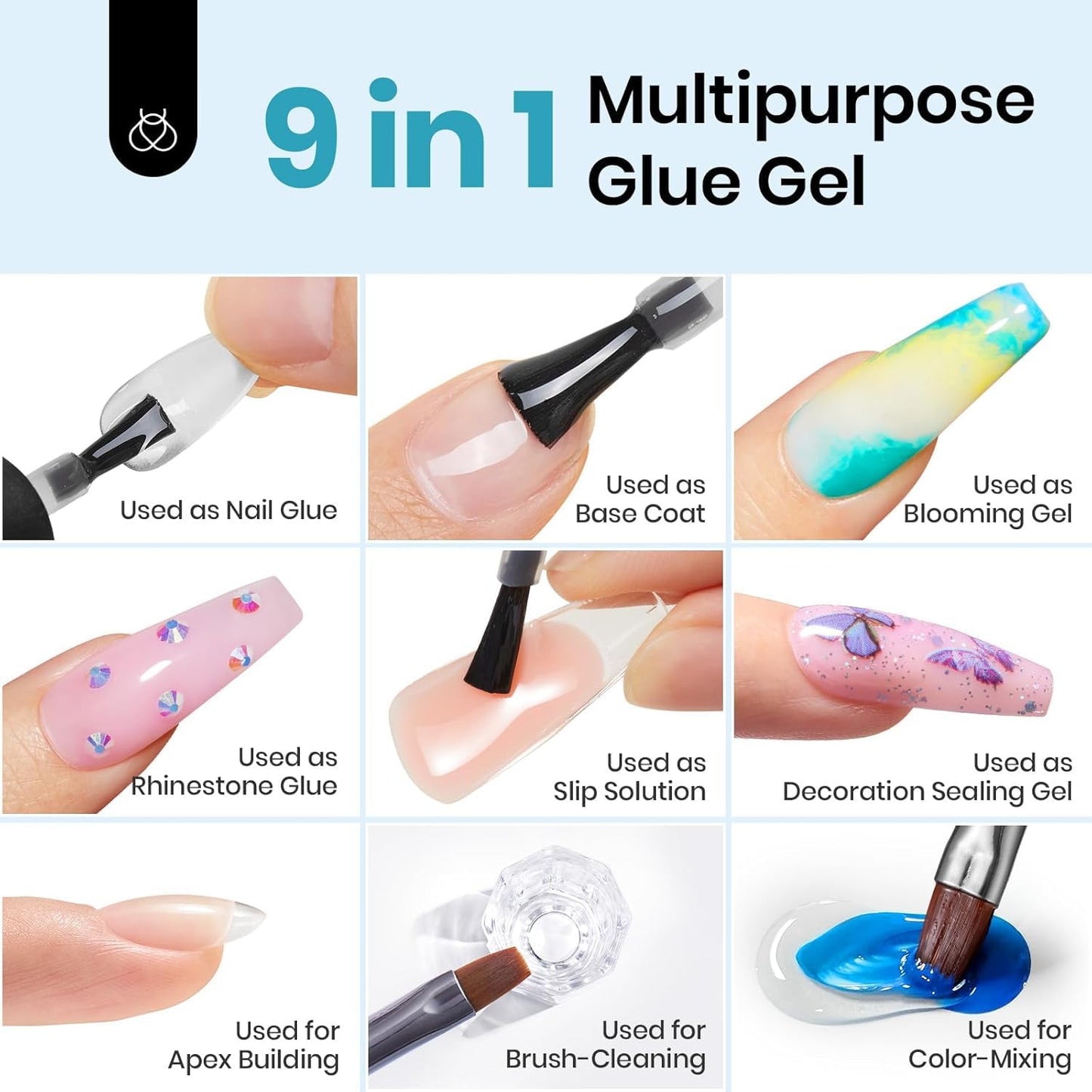 Beetles Gel Nail Extension Kit Almond Shape, Easy 9 in 1 Glue Uv Led Set Etch X Nail Tips Short Almond Half Matte Tips, Gift for Women & Girls, 504 pcs