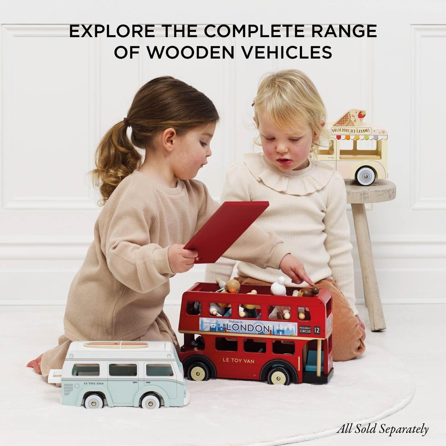 Le Toy Van - Wooden Holiday Campervan with Detachable Surfboard | Suitable for 3 Year Old +