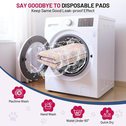 Washable Dog Pee Pads - Absorbent Reusable Puppy Training Pads, Waterproof Leak - Proof & Non - Slip for Crate Whelping Potty Training 24x36 (Pack of 2)