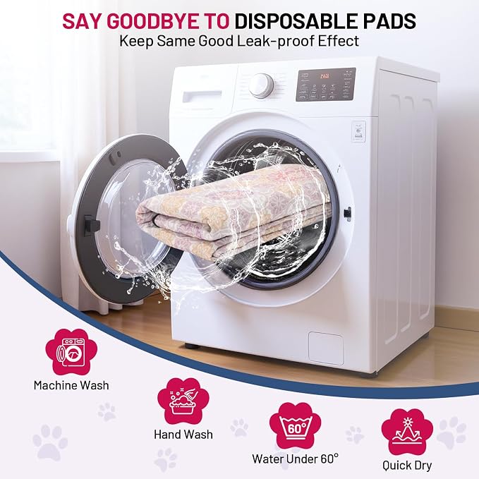 Washable Dog Pee Pads - Absorbent Reusable Puppy Training Pads, Waterproof Leak - Proof & Non - Slip for Crate Whelping Potty Training 72x72 (Pack of 1)