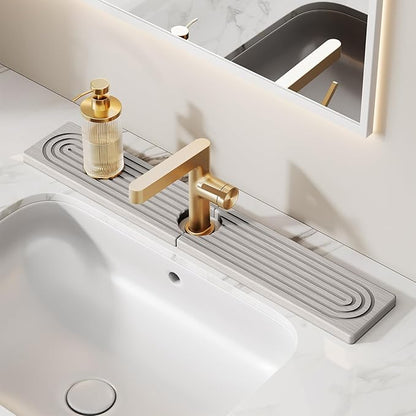 23.6 Inch Stone Faucet Mat for Kitchen Sink Splash Guard, Diatomite Sink