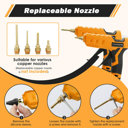 100W Cordless Hot Glue Gun for DeWalt 20V MAX Battery (Tool Only) Wireless Power Glue Gun Full Size with 12pcs Glue Sticks(0.43")(11mm) for Art DIY Craft Home Repair School(Battery Not Included)