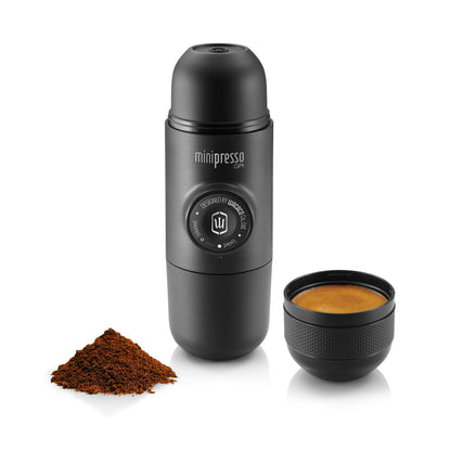 Wacaco Minipresso GR, Portable Espresso Machine, Compatible Ground Coffee, Hand Coffee Maker, Travel Gadgets, Manually Operated, Perfect for Camping, Hiking