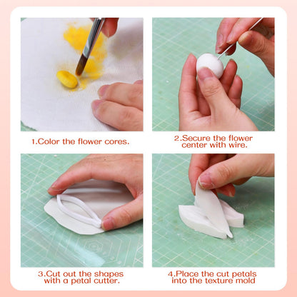 Professional Flower Fondant Mold Set, Reusable Silicone Cake Decorating Tools for Baking & Sugar Craft (Dahlia Flower Fondant)