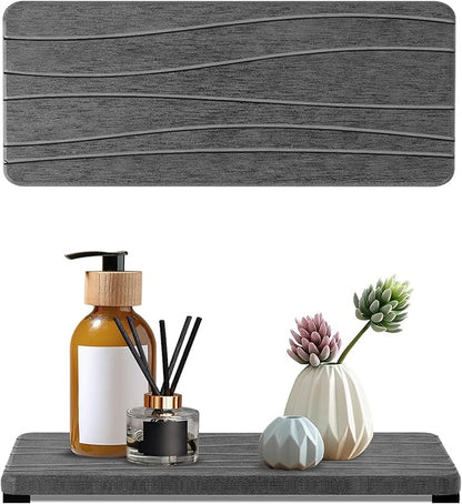 2PCS Water Absorbing Stone Tray, Fast Drying Stone Sink Tray, Water Absorbent