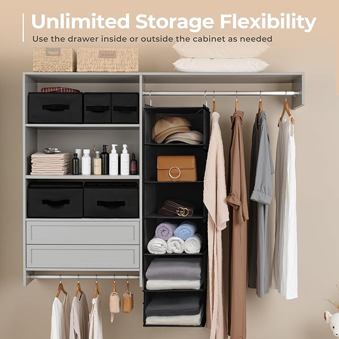 GRANNY SAYS Hanging Closet Organizer 6 Shelves, Closet Organization and Storage