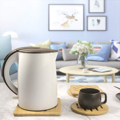 Alfto Hot Pads Trivet,Table Solid Bamboo Wood Trivets for Hot Dishes and Pot with Non-Slip Pads Heat Resistant Pads Teapot Trivet 4pcs(Multi Size,2 Square 2 Round)